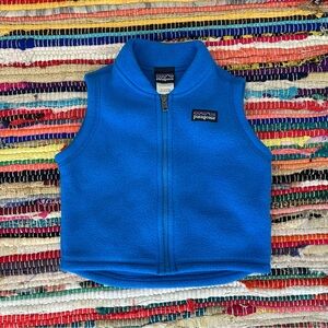 Patagonia Fleece Vest Winter Snow Ski Outdoor Full Zip Up Blue Boy Girl 6 Month